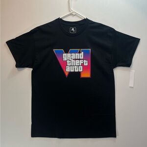 GTA VI Logo Tee, Black T-Shirt (New With Tags) Classic Vice City Rockstar Games